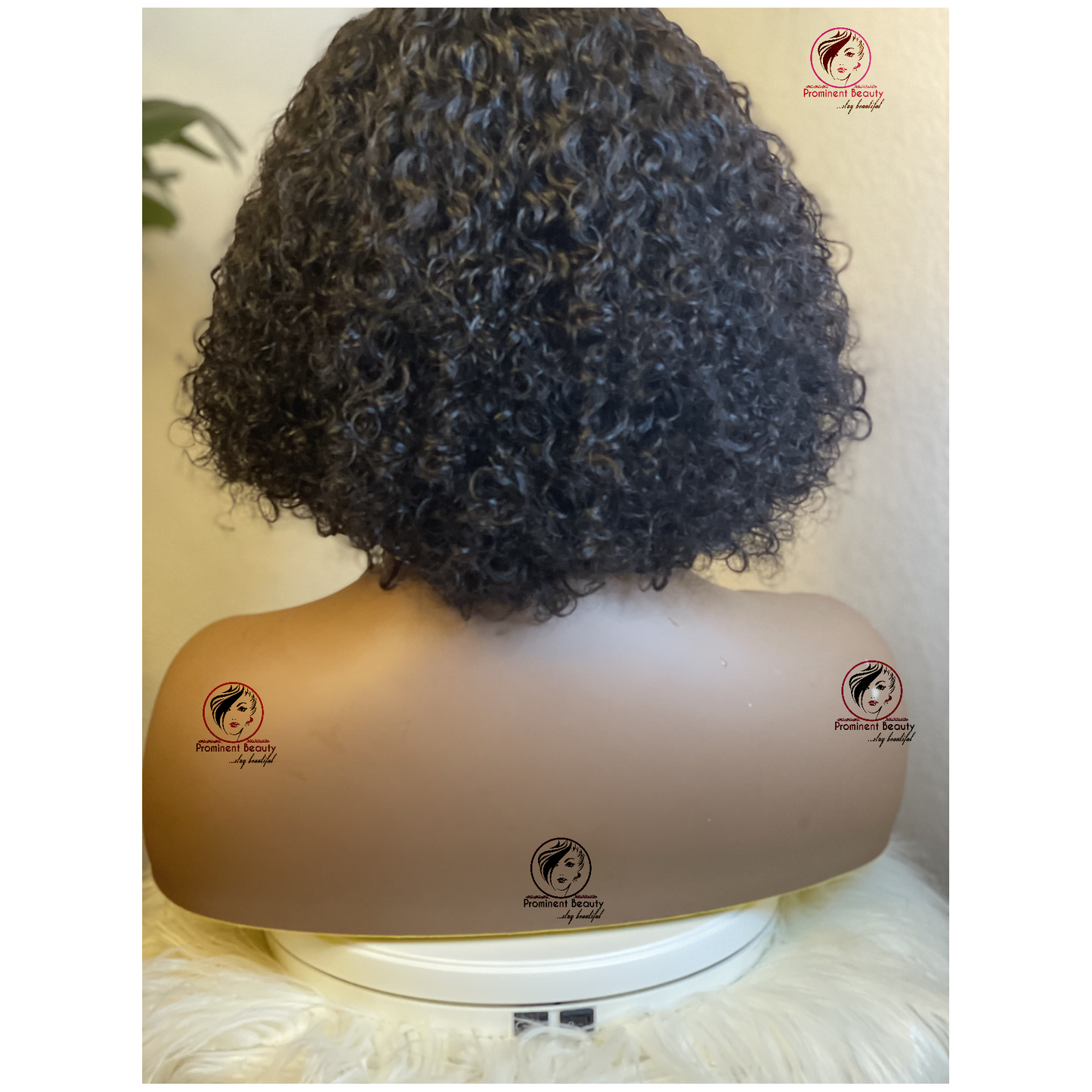 Short curly human hair wig 1b