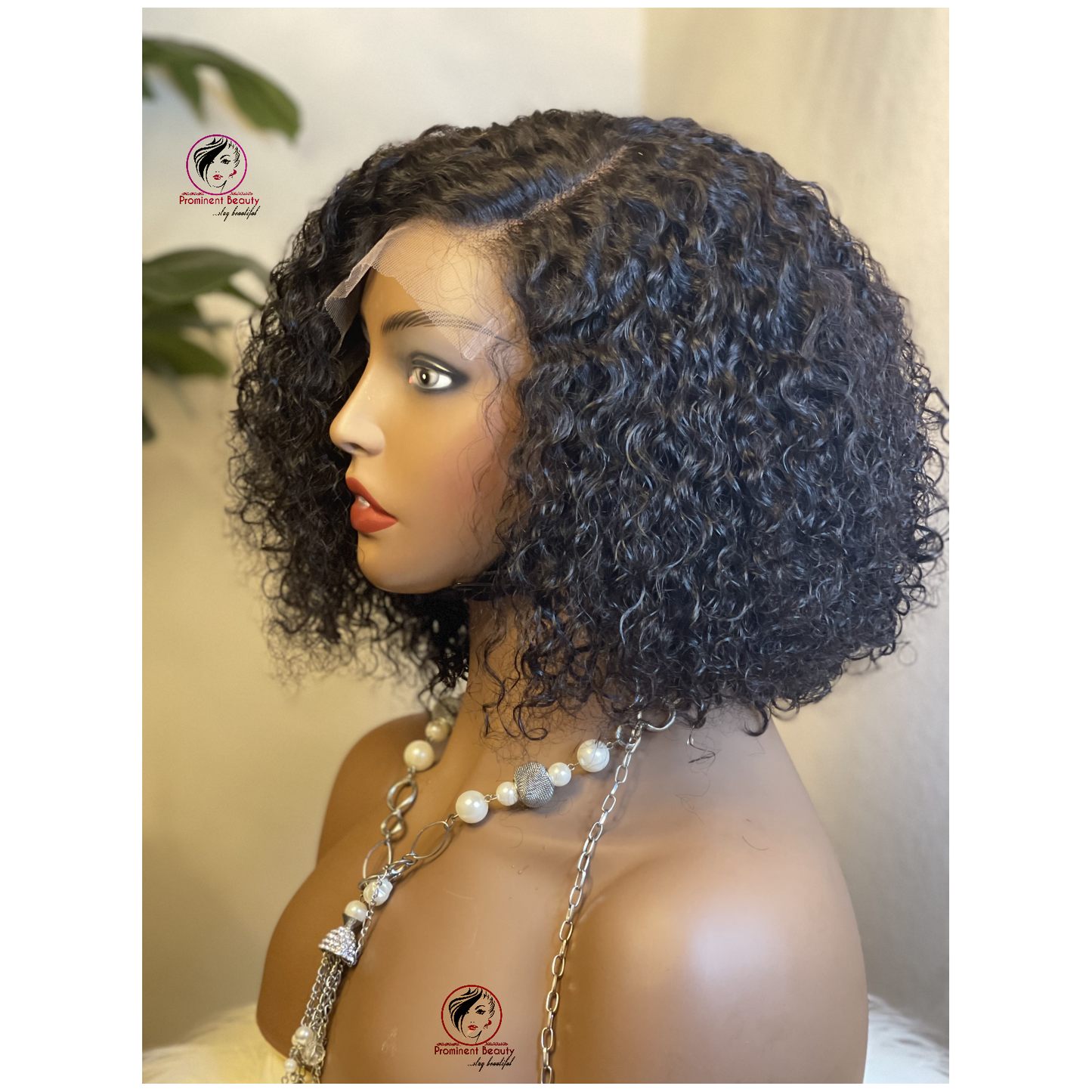 Short curly human hair wig 1b