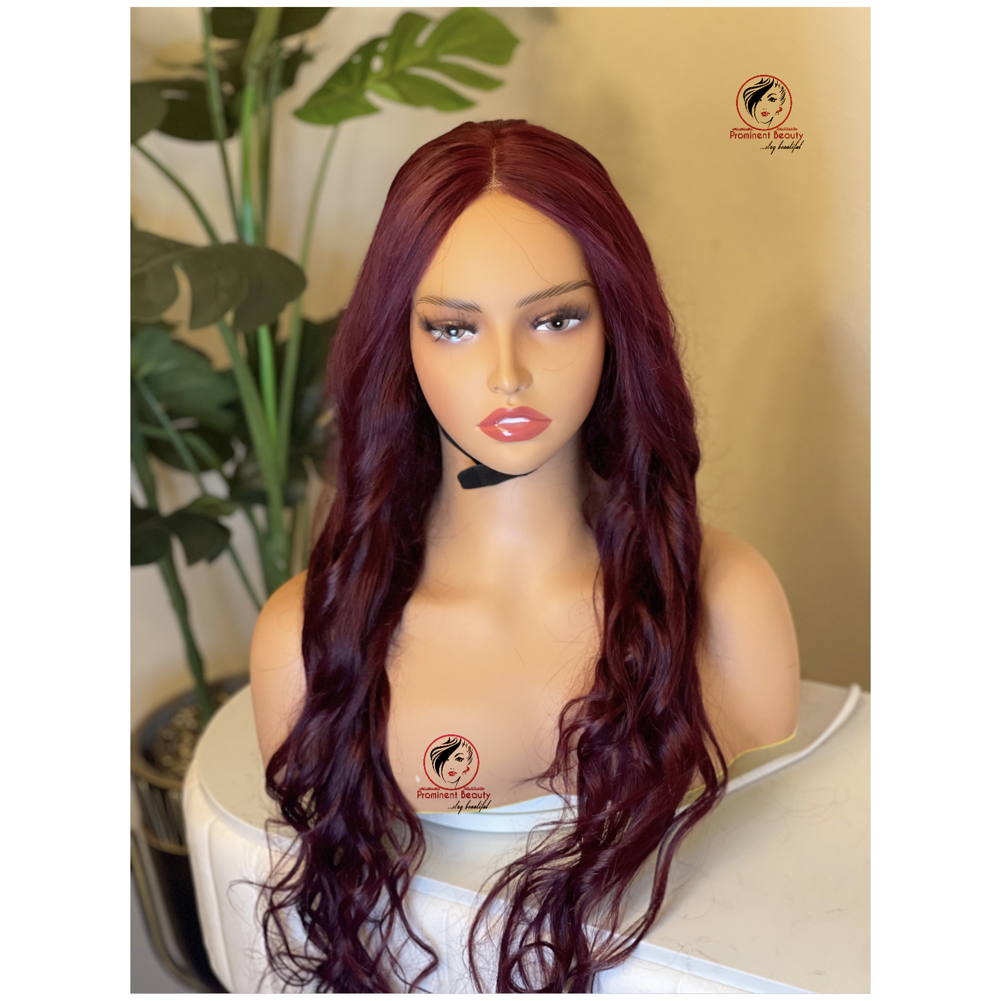 Wine center part Bodywave Human Hair Wig