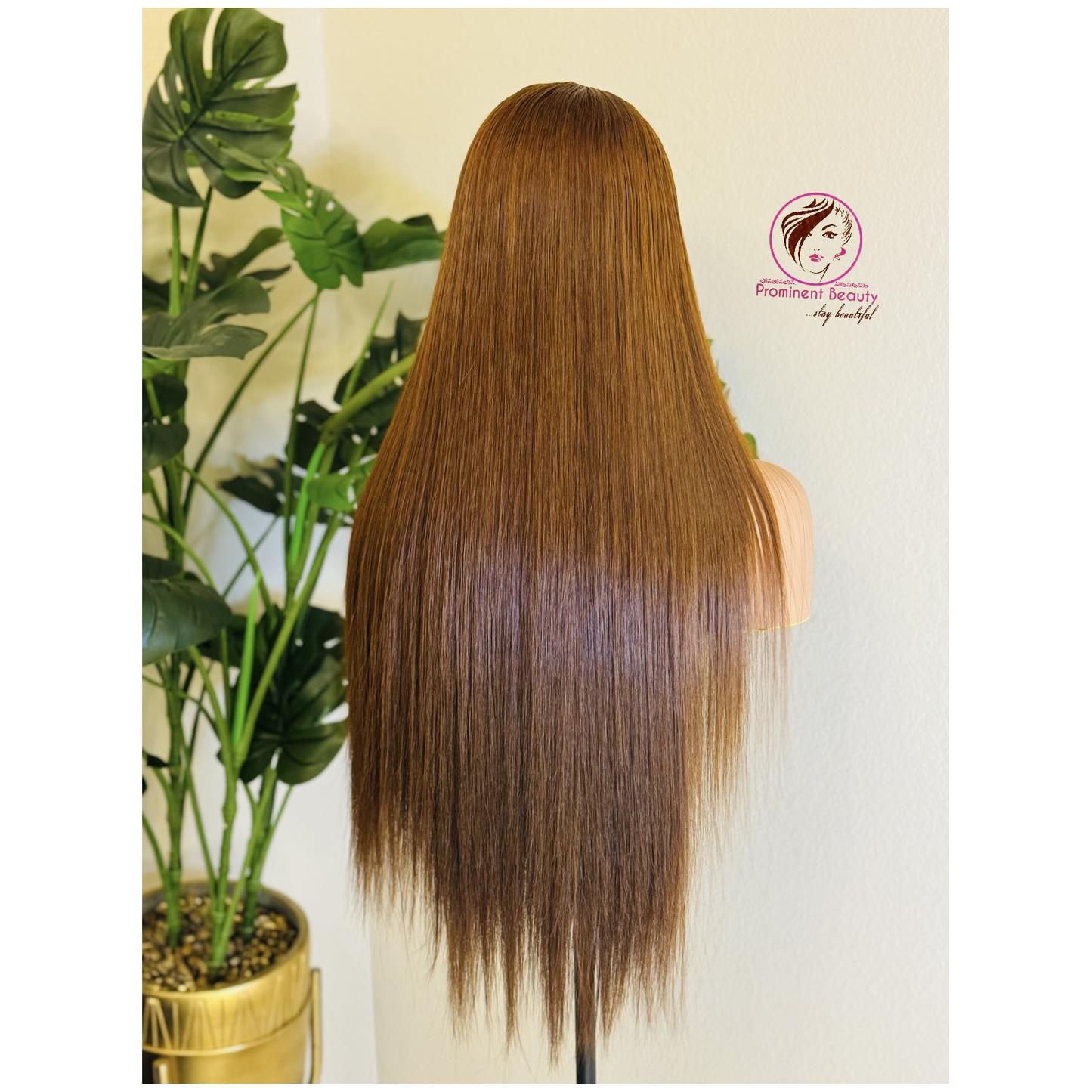 Luxury straight brown frontal wig