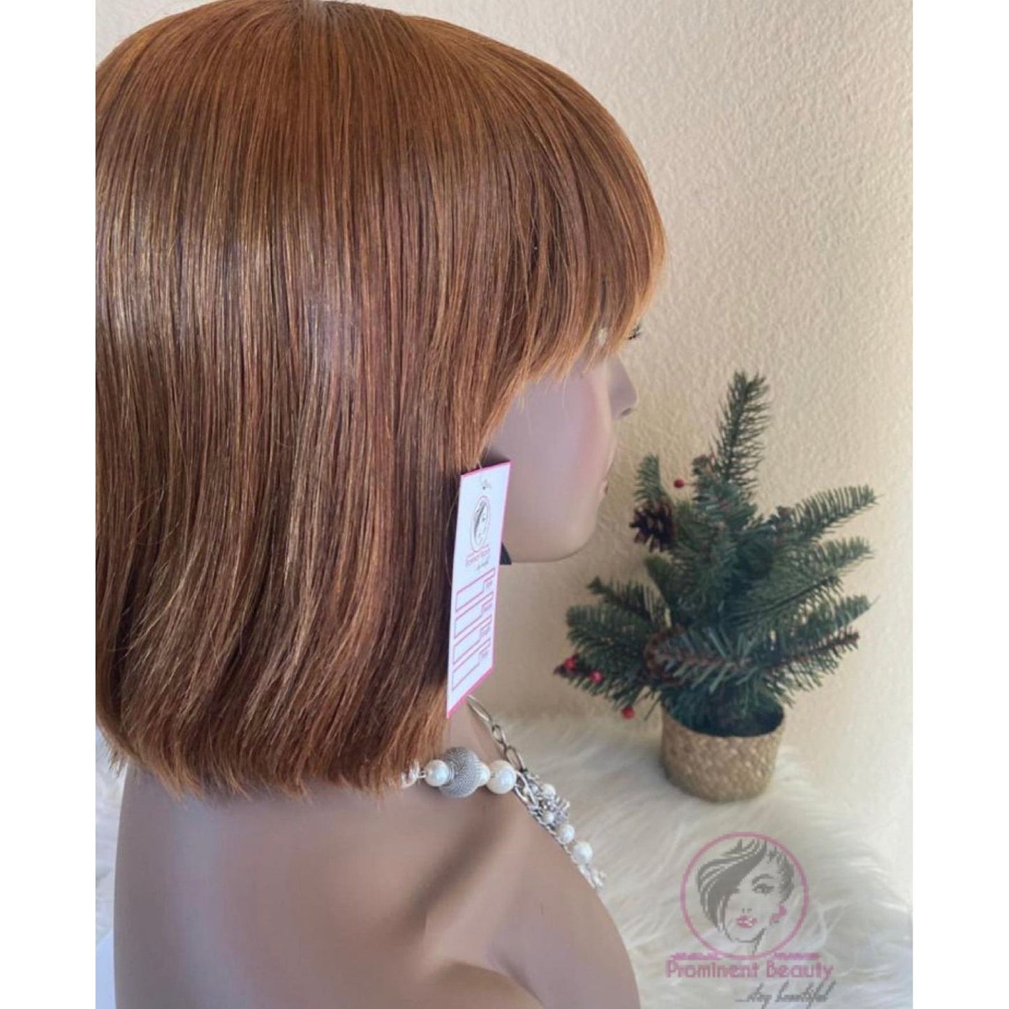 Brown Fringe Human Wig