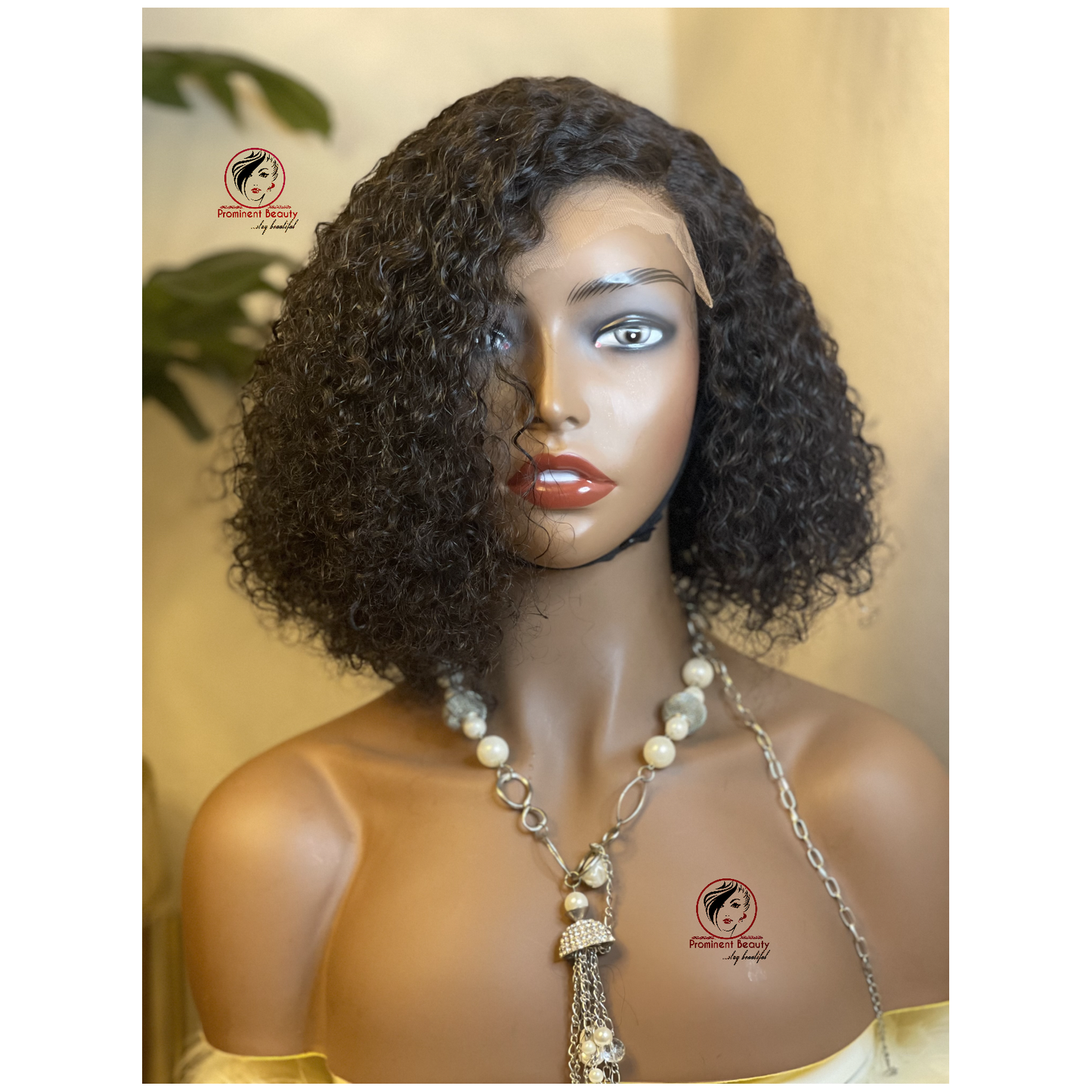 Short curly human hair wig 1b