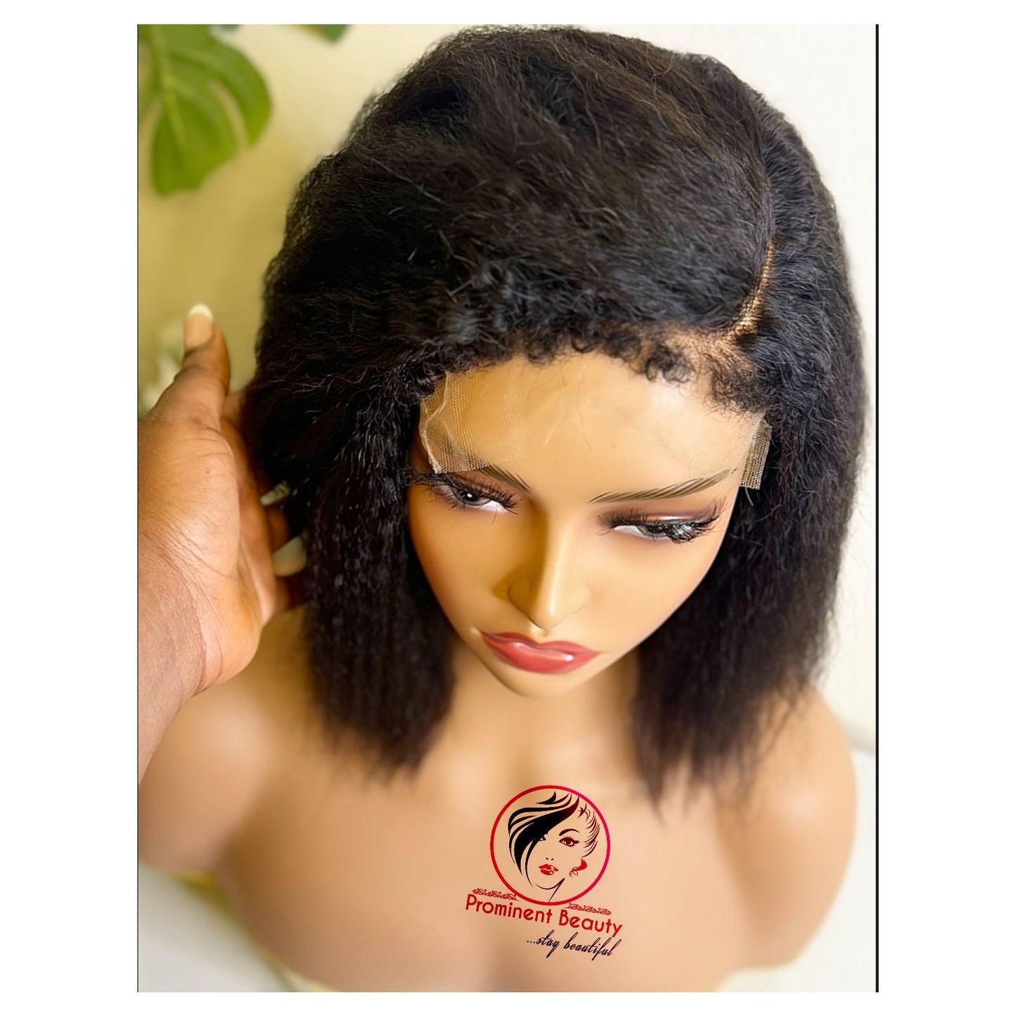 Glueless Natural Kinky Straight Bob Wig
