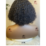 Short curly human hair wig 1b