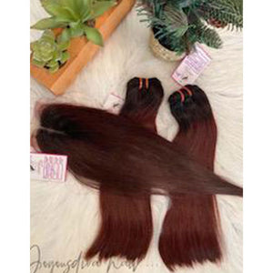 Wine straight human hair