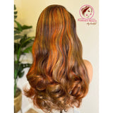 Joyousdiva Highlighted frontal curly wig