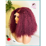 Joyousdiva Wine curly wig