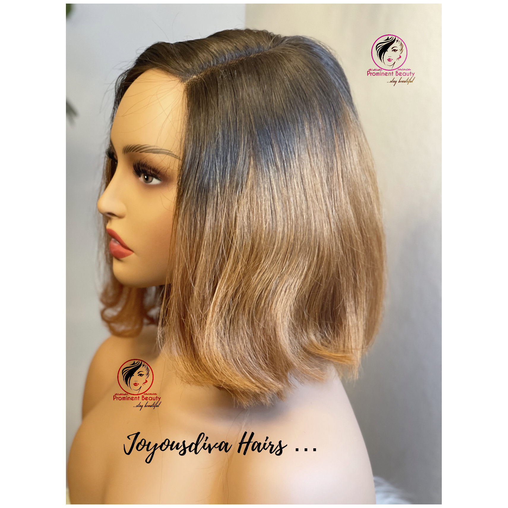 Ombre Short Human Hair Wig