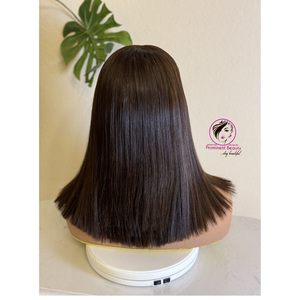 Silky luxury short bone straight wig