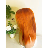 Joyousdiva Orange short human hair wig