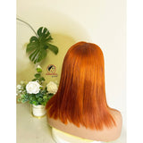 Joyousdiva Orange short human hair wig