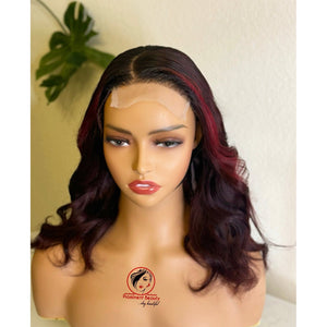 Joyousdiva wine ombre wavy wig