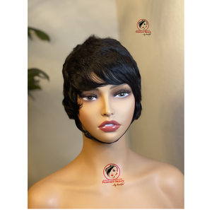 Short fringe cut human hair wig                                                  