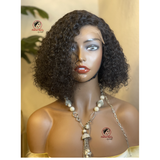 Short curly human hair wig 1b