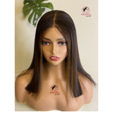 Silky luxury short bone straight wig