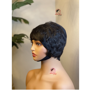 Short fringe cut human hair wig                                         