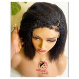 Gluless Natural Kinky Straight Bob Wig