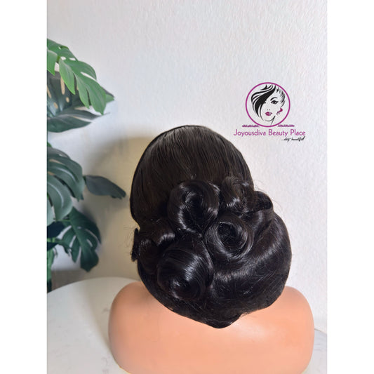 Joyousdiva Bridal Bun — Luxury Pre-Styled Glueless Bridal Wig
